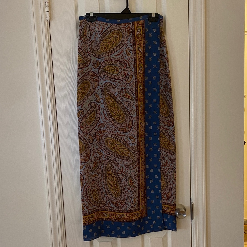Harold's Paisley Midi Skirt - Blue and Brown